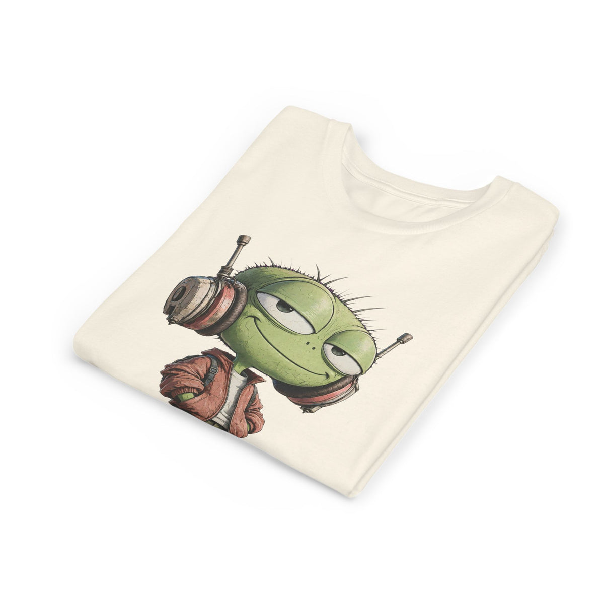 Youth Tee — Cool Green Dude with Headphones Graphic