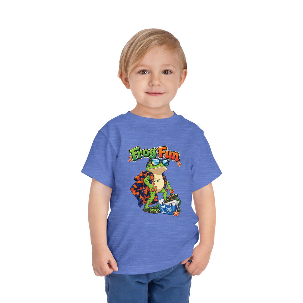 Toddler Tee - 'Frog Fun' Cute Vacation Frog Beach Shirt for Kids