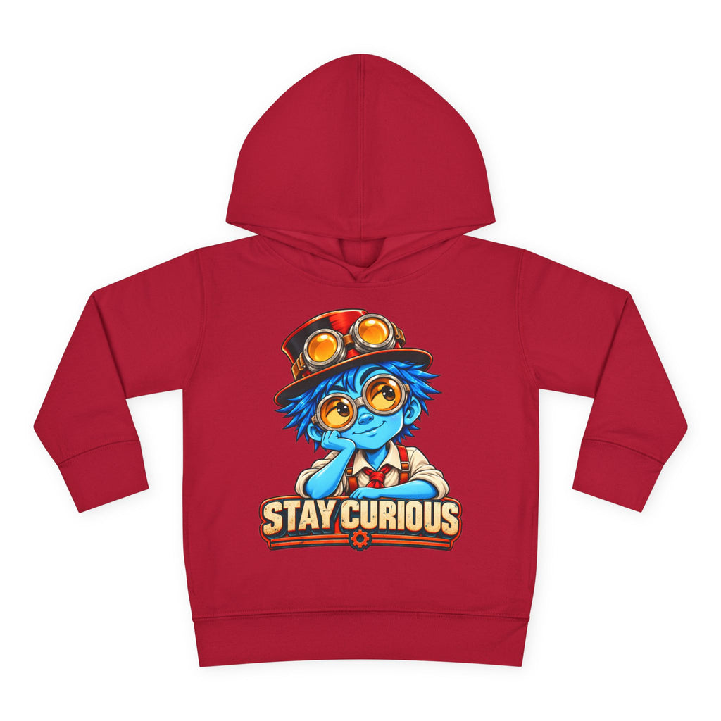 Toddler Hoodie — "Stay Curious" Blue Explorer Pullover