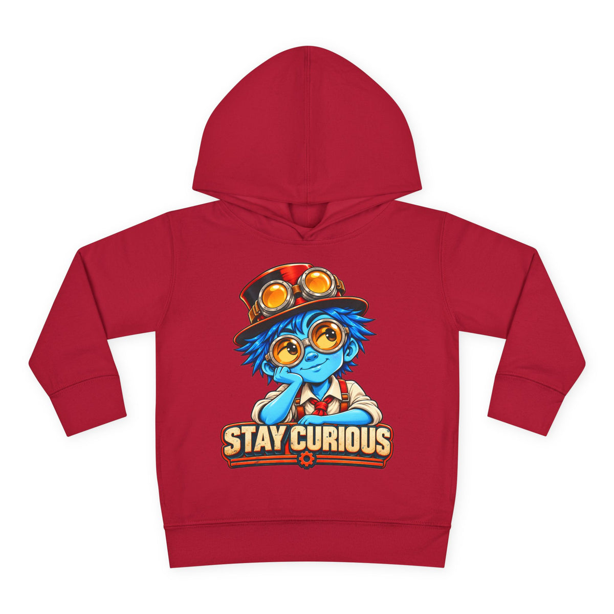 Toddler Hoodie — "Stay Curious" Blue Explorer Pullover