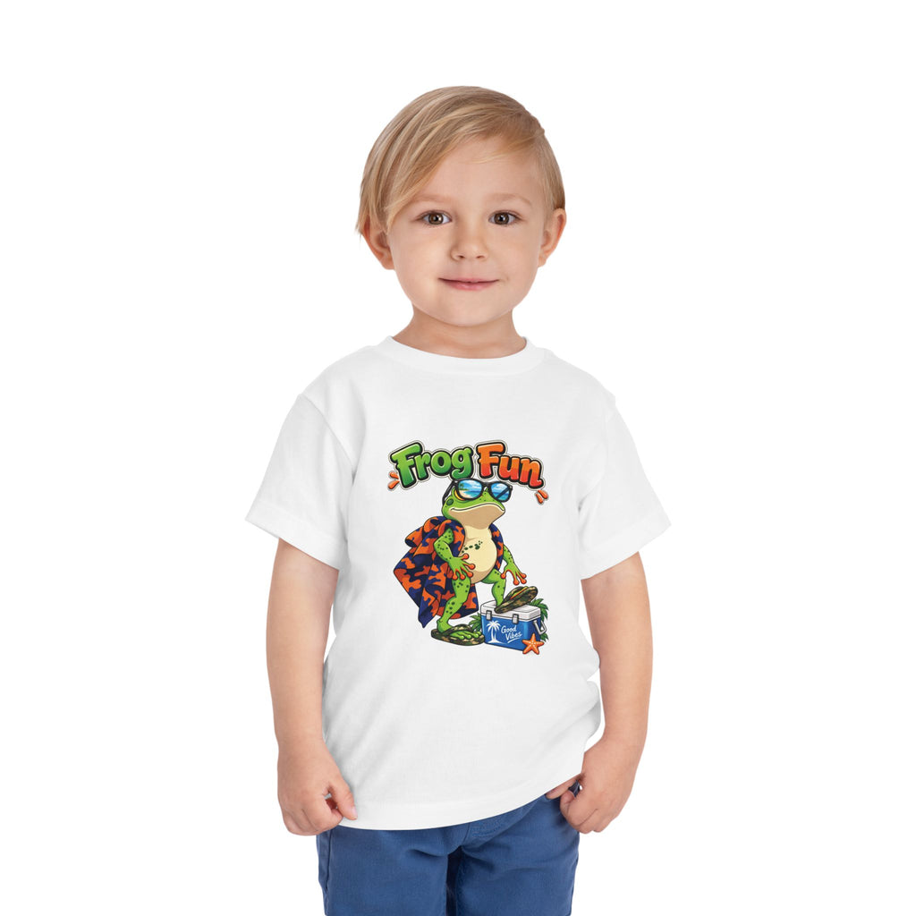 Toddler Tee - 'Frog Fun' Cute Vacation Frog Beach Shirt for Kids