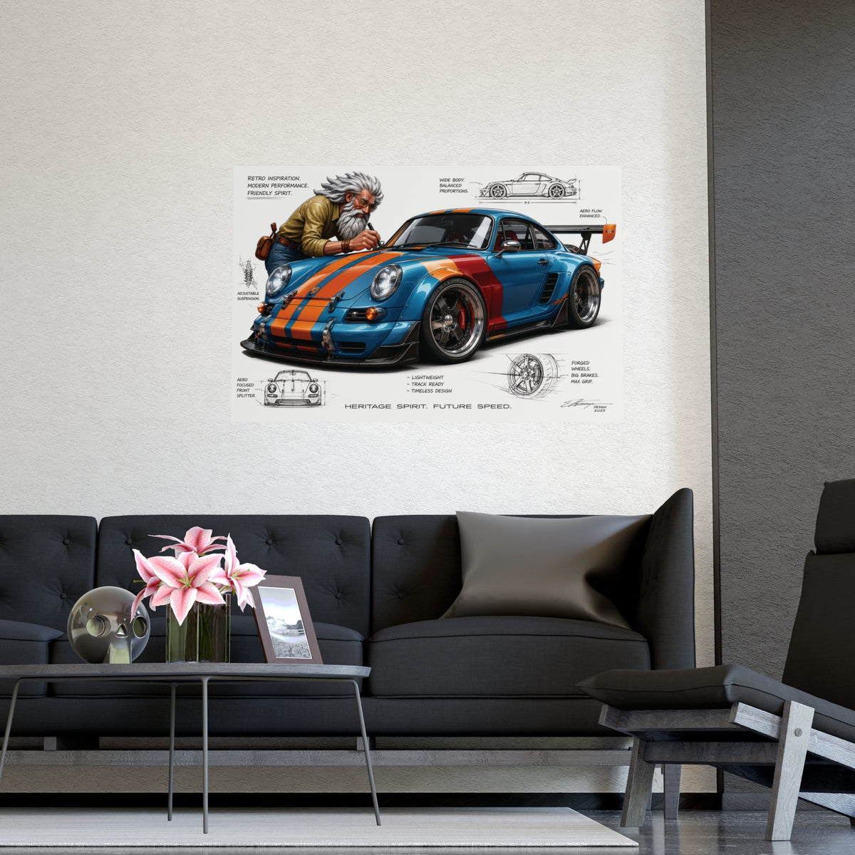 Heritage Spirit: Retro Widebody Performance Coupe Automotive Concept Art
