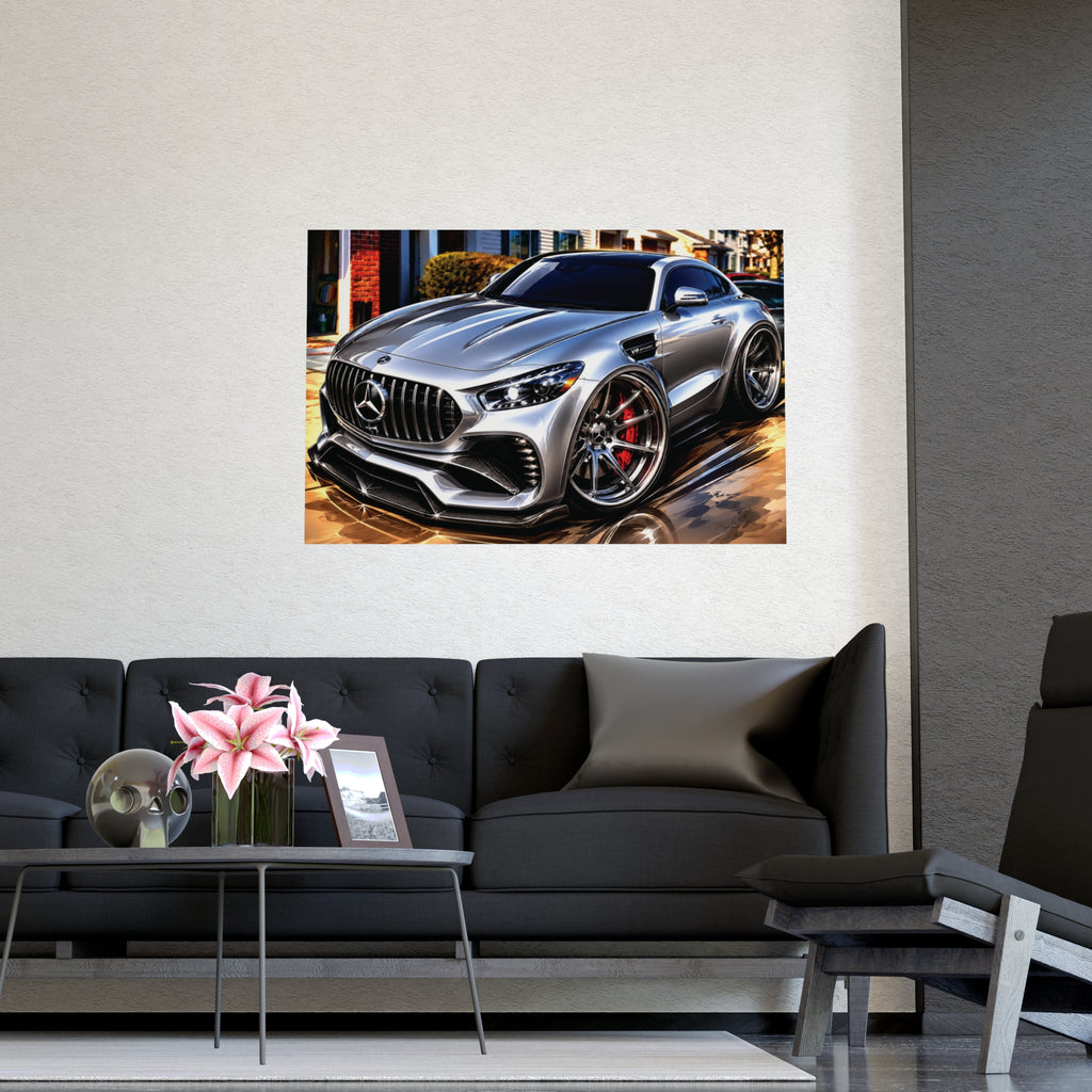 Silver Mercedes-AMG GT Street Performance Coupe | Premium Automotive Art