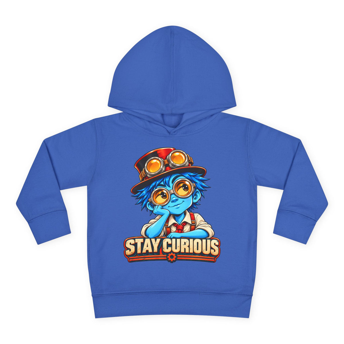 Toddler Hoodie — "Stay Curious" Blue Explorer Pullover