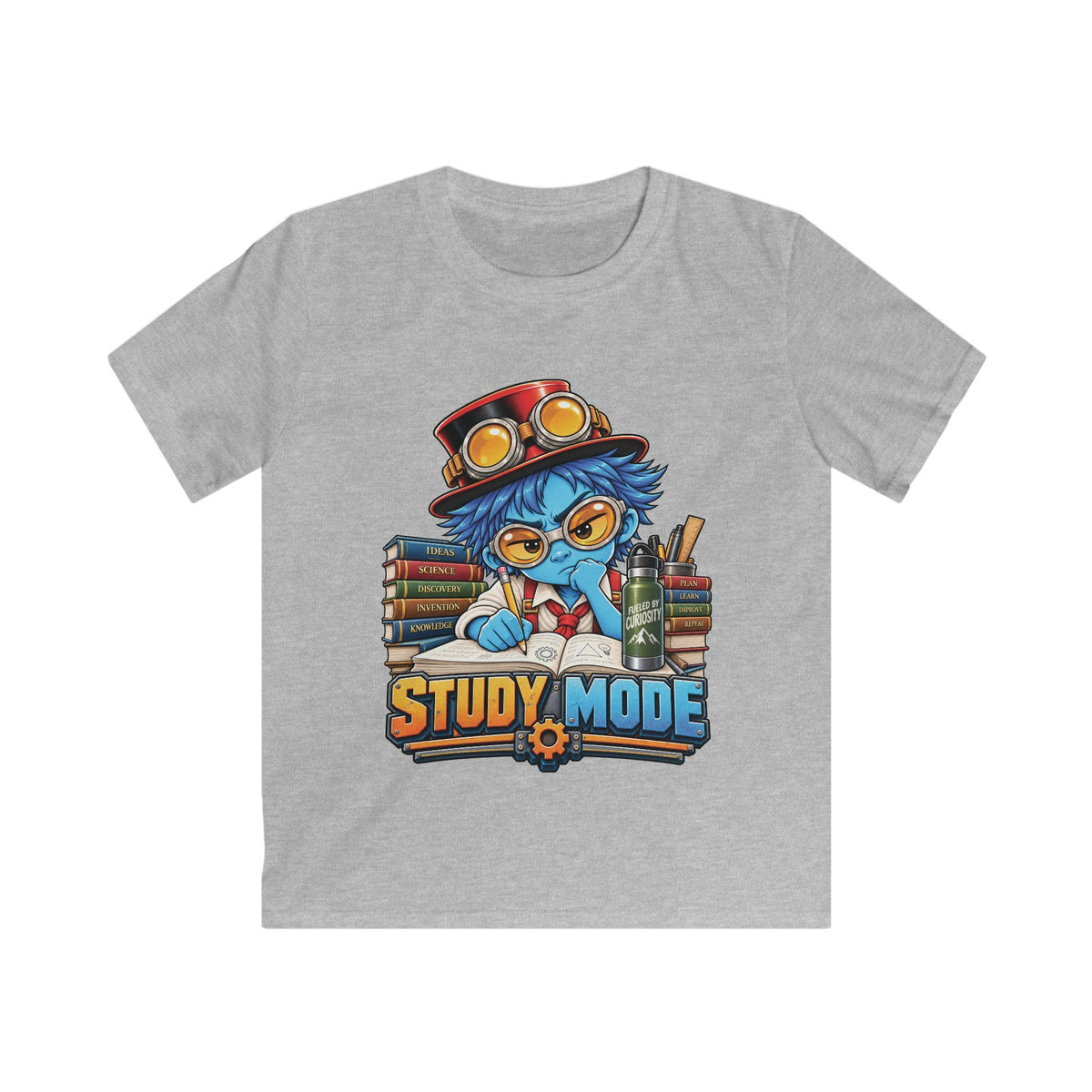 Kids "Study Mode" Tee — Cool Steampunk Student Back-to-School Shirt