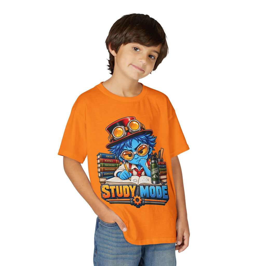 Youth "Study Mode" T-Shirt — Cute Steampunk Student Graphic Tee