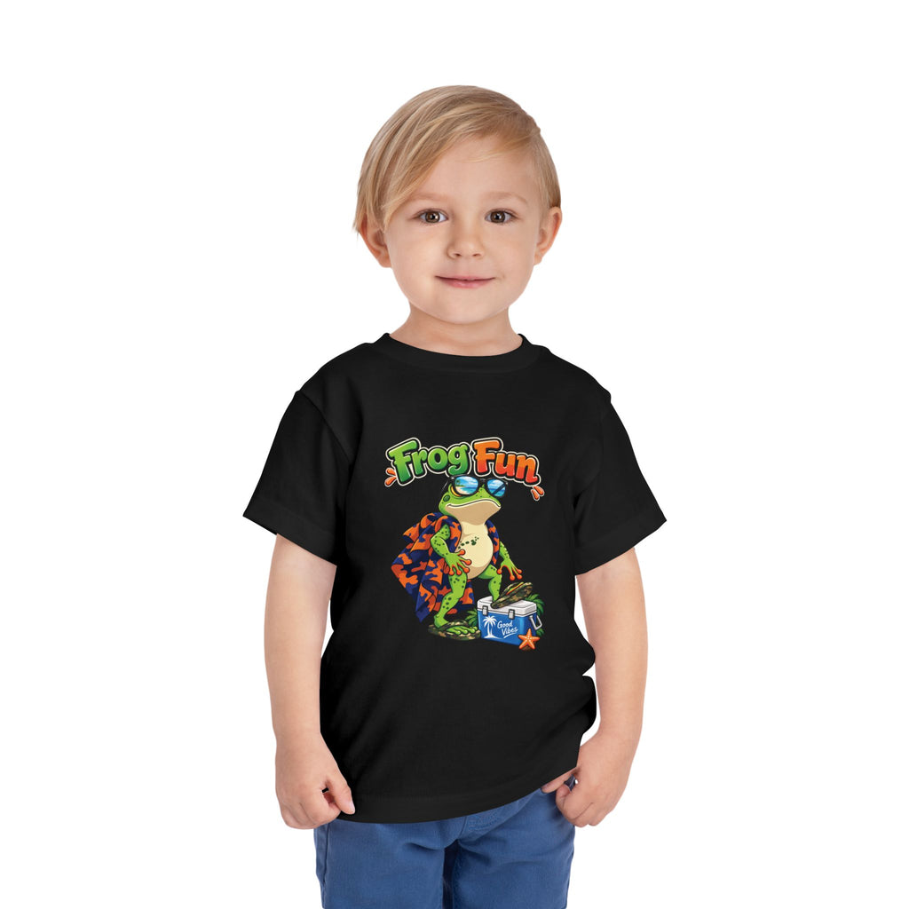 Toddler Tee - 'Frog Fun' Cute Vacation Frog Beach Shirt for Kids