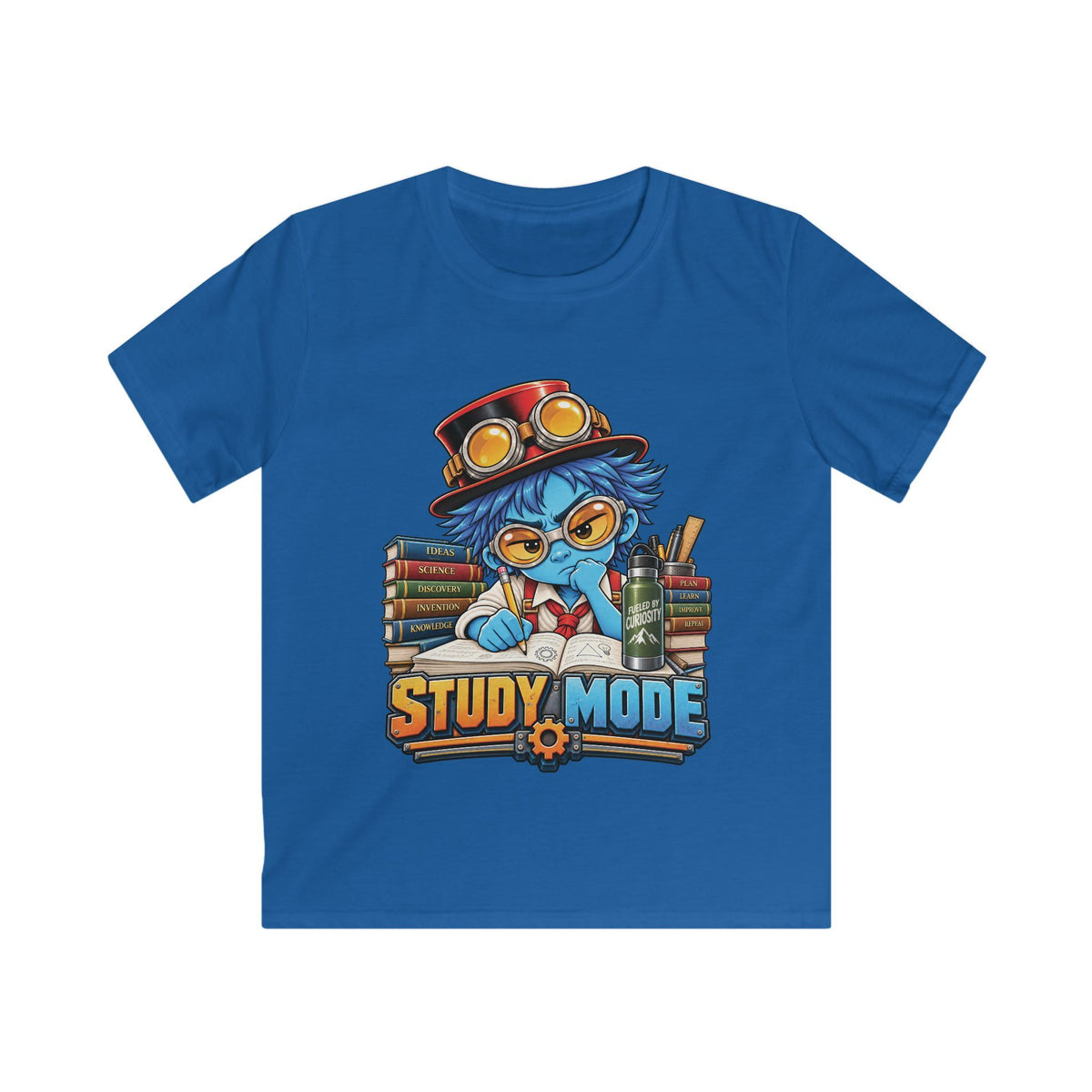 Kids "Study Mode" Tee — Cool Steampunk Student Back-to-School Shirt