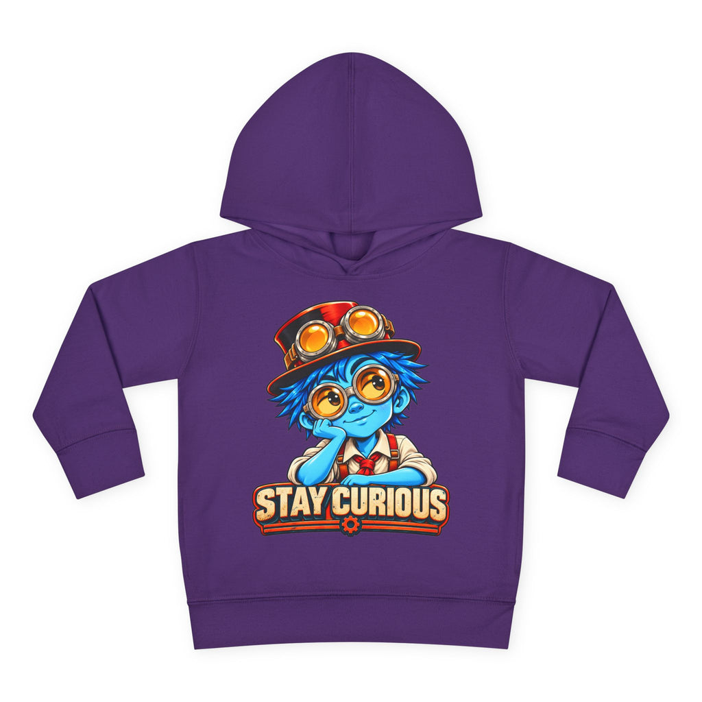 Toddler Hoodie — "Stay Curious" Blue Explorer Pullover