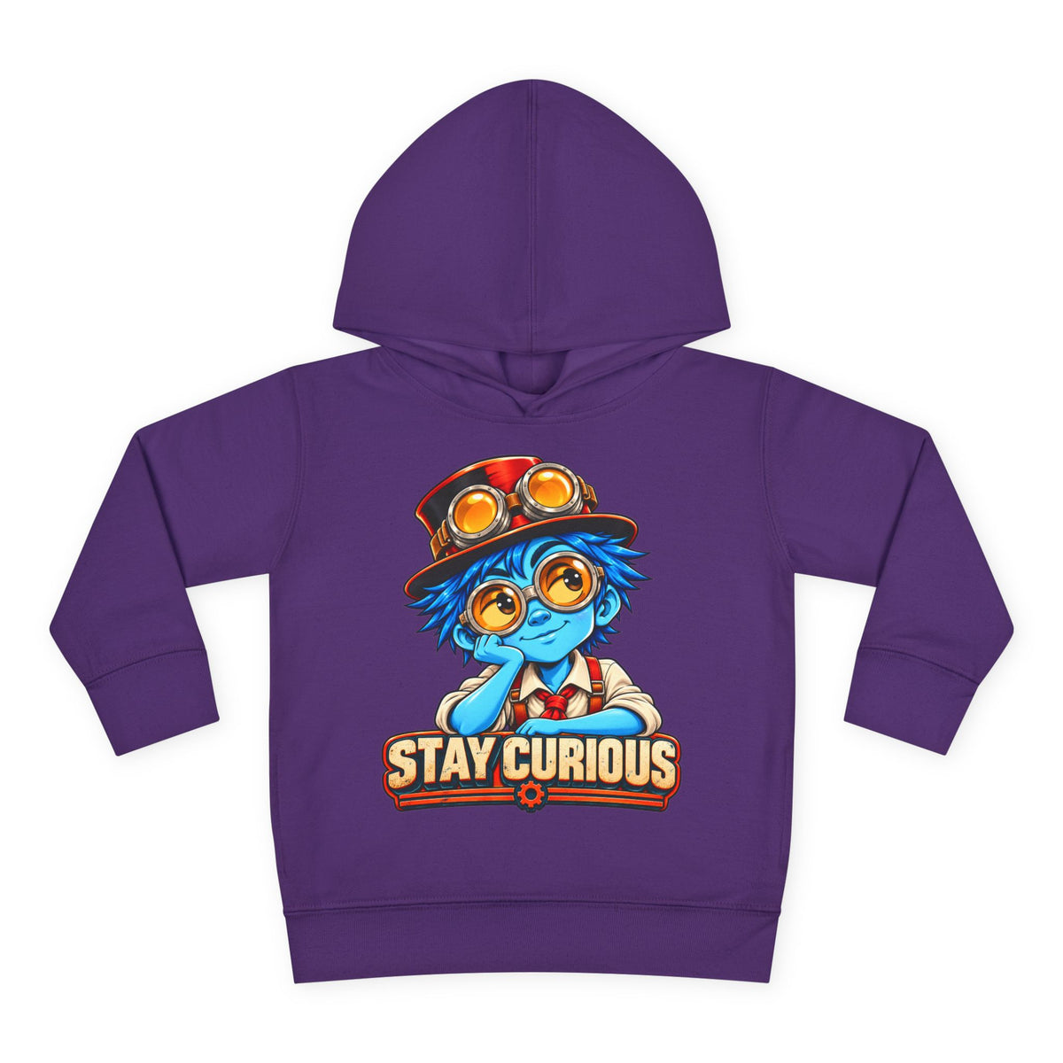 Toddler Hoodie — "Stay Curious" Blue Explorer Pullover