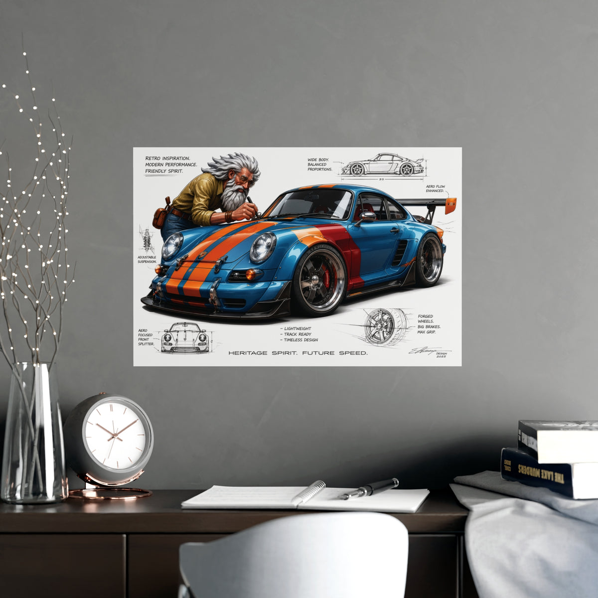 Heritage Spirit: Retro Widebody Performance Coupe Automotive Concept Art