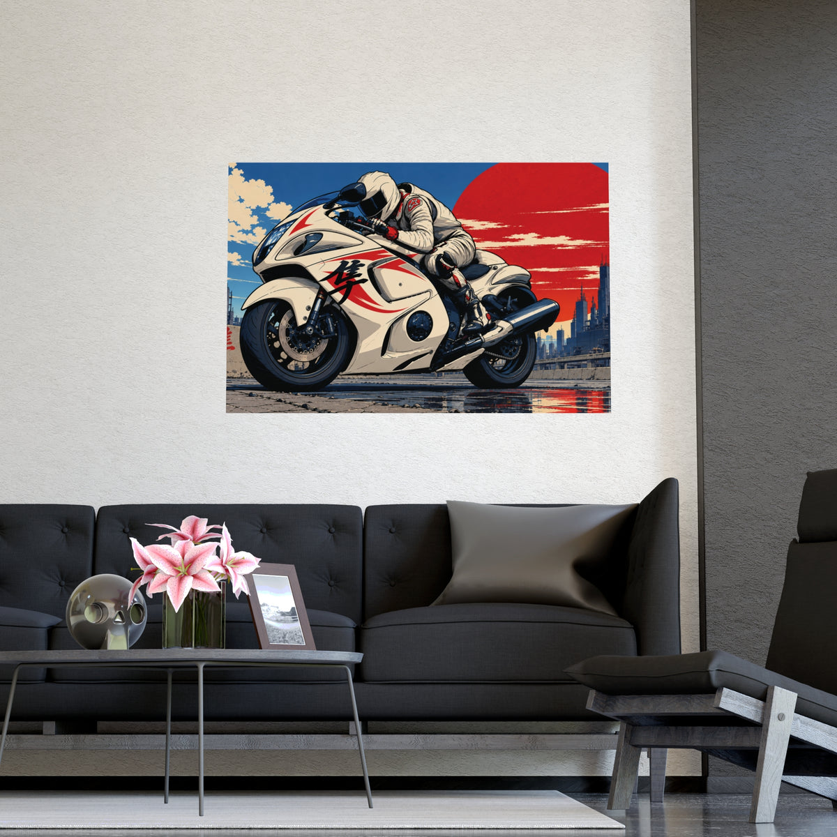 Red Sun Velocity — Japanese Superbike Racing Art