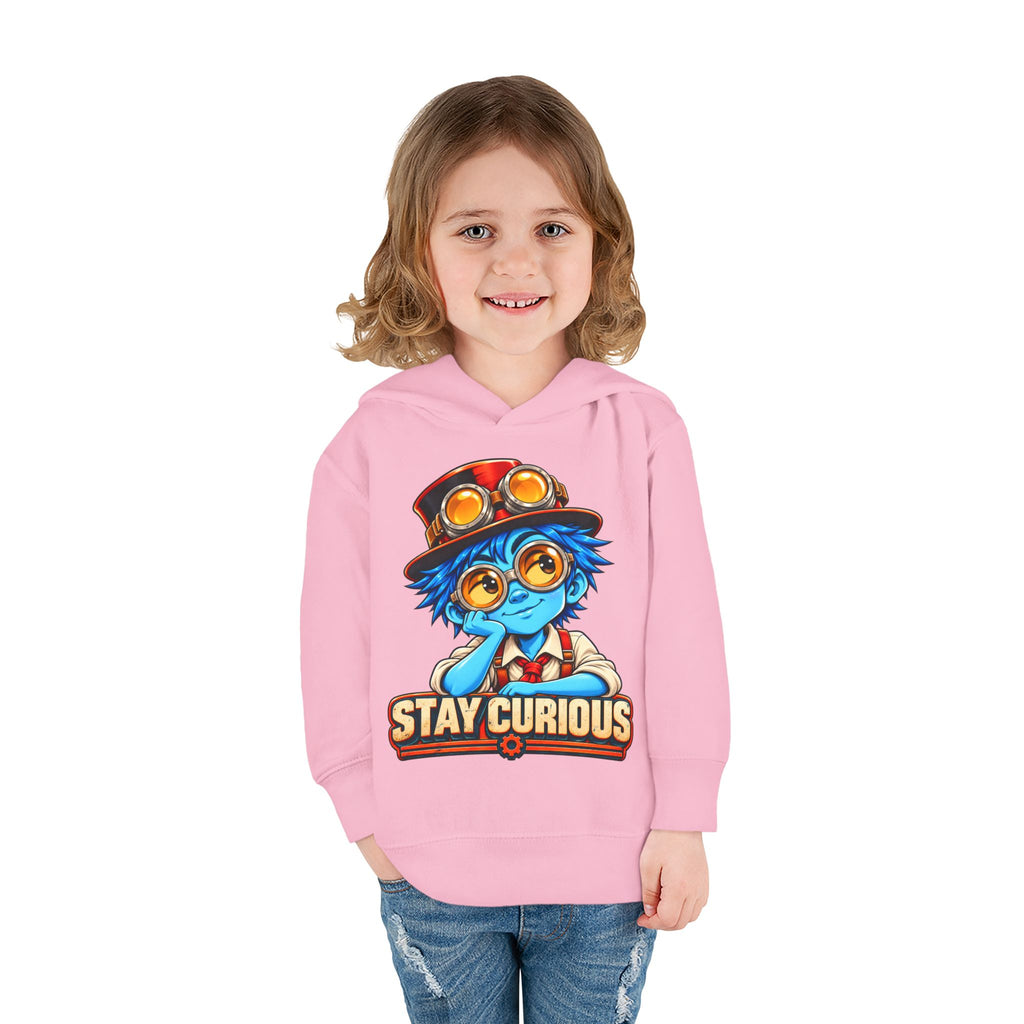 Toddler Hoodie — "Stay Curious" Blue Explorer Pullover