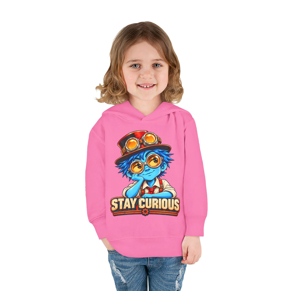 Toddler Hoodie — "Stay Curious" Blue Explorer Pullover