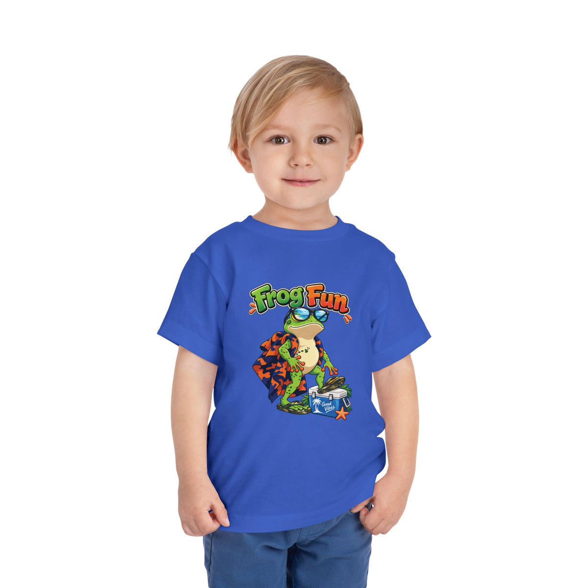 Toddler Tee - 'Frog Fun' Cute Vacation Frog Beach Shirt for Kids