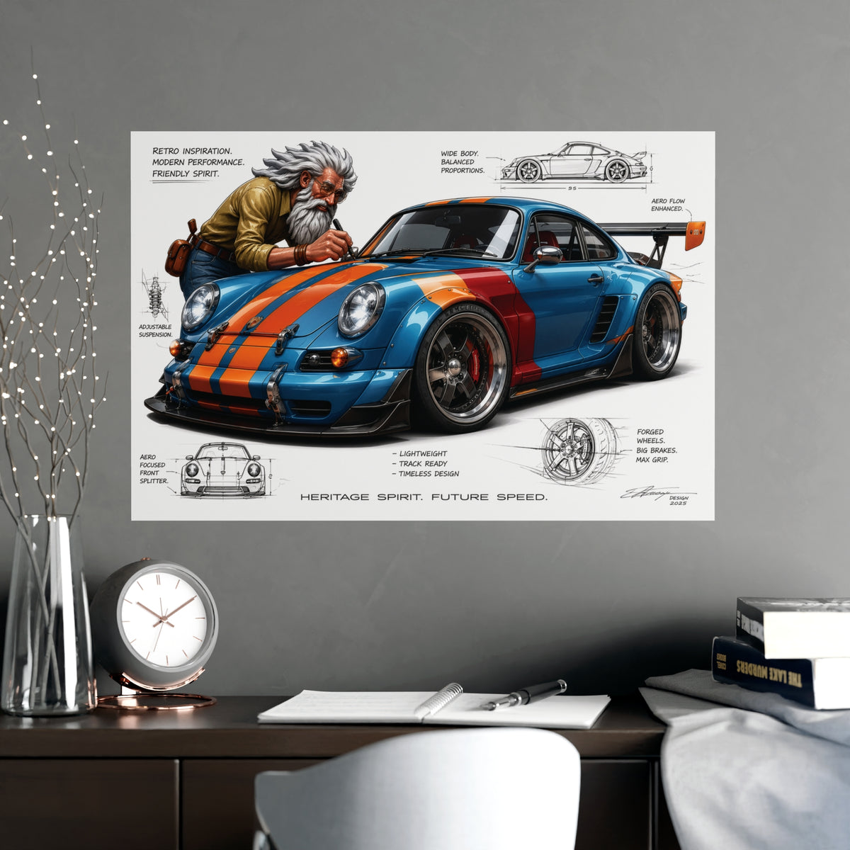 Heritage Spirit: Retro Widebody Performance Coupe Automotive Concept Art
