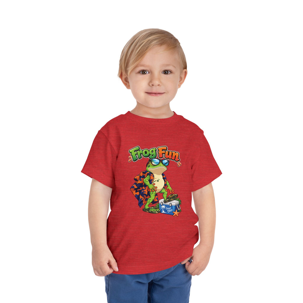 Toddler Tee - 'Frog Fun' Cute Vacation Frog Beach Shirt for Kids