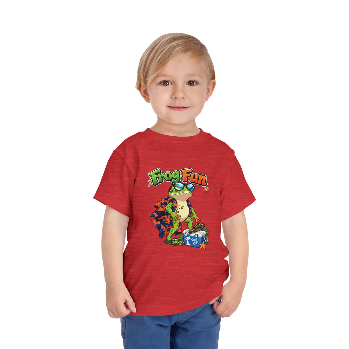 Toddler Tee - 'Frog Fun' Cute Vacation Frog Beach Shirt for Kids