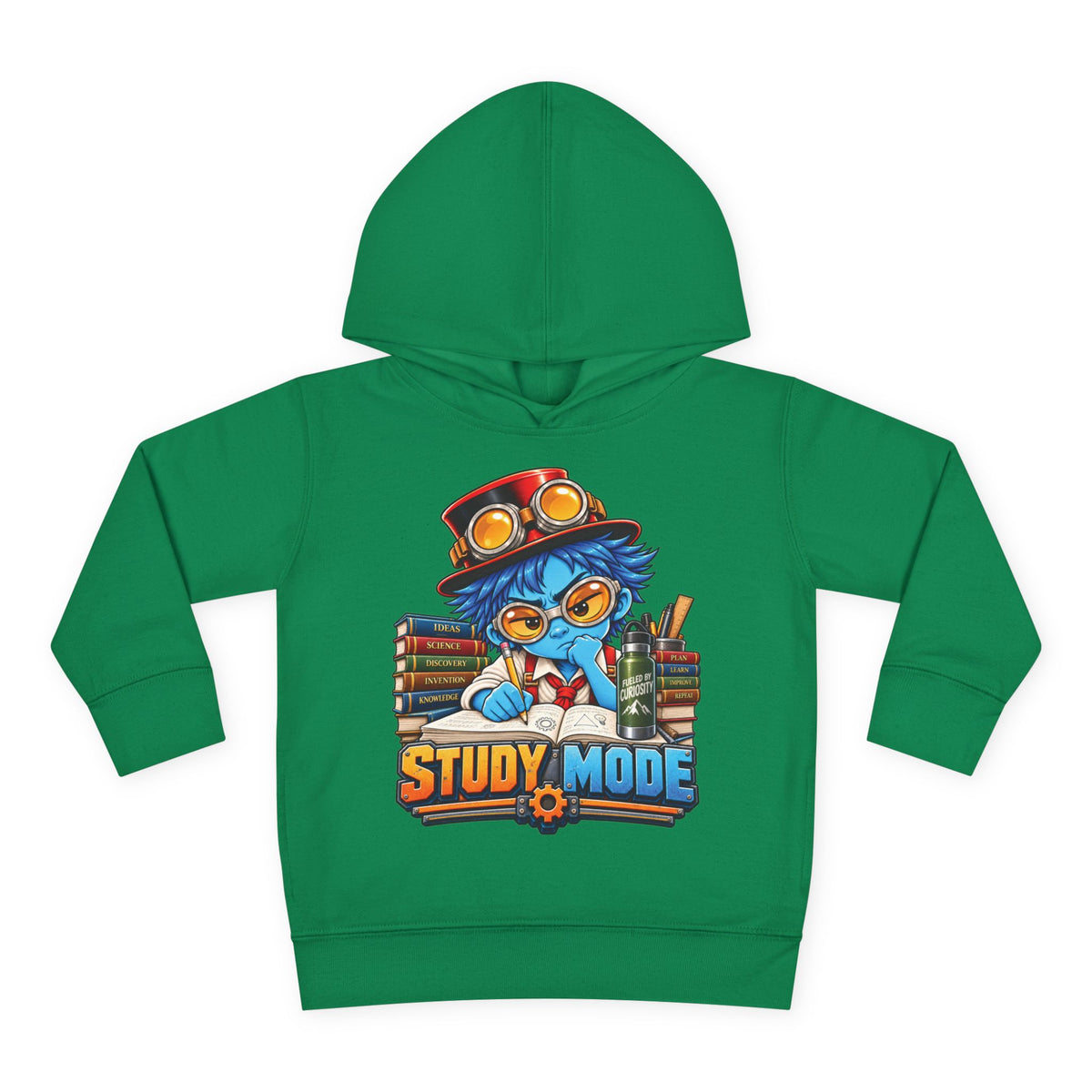 Toddler Hoodie - 'Study Mode' Cute Steampunk Student Graphic Pullover